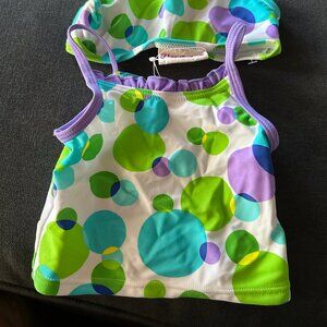 Flapdoodles  Kids' Ruffle Circles Two-Piece Swimsuit   Size Kids 4     NEW